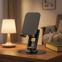 Support de téléphone rotatif à 360° en alliage d'aluminium, support de tablette pliable pour diffusion en direct, Soporte Para Telefono