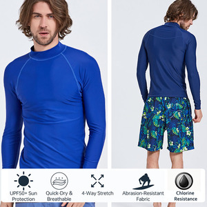 Chemise de protection solaire UPF50+ pour homme, manches longues, légère, séchage rapide, t-shirt de bain avec fonction anti-UV - Product Image 2