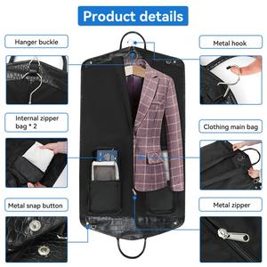 Travel Business Garment <strong>Duffel</strong> Crocodile Grain Pu Leather Foldable High Quality 47'' Waterproof Carry Wrinkle Free Suit Bag - Product Image 4