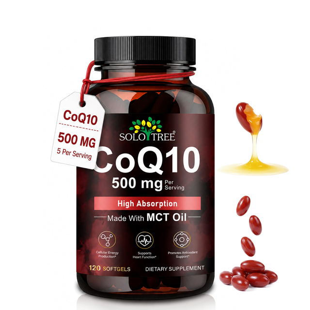 Private Label Wholesale 500mg CoQ10 Soft Capsules Ubiquinone Coenzyme Q10 Supplements Softgels Capsules for Heart Health Support