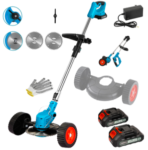 HH 21V <span class=keywords><strong>lame</strong></span> en métal pivotante sans fil 141cm largeur de coupe 1380W puissance Filament coupe-herbe 3 ans de garantie <span class=keywords><strong>débroussailleuse</strong></span> tondeuse à gazon - Product Image 2