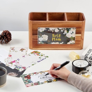 FLYWOD 3 vano utensili <span class=keywords><strong>da</strong></span> cucina supporto posate scatola Organizer utensili in legno contenitore porta utensili in legno legno porta utensili - Product Image 6