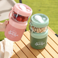 Tasse à petit-déjeuner isotherme en acier inoxydable avec couvercle et cuillère, anti-fuite, pour flocons d'avoine, céréales, yaourt, portable pour la maison et le bureau