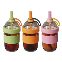 Gobelet à paille Tritan 540 ml sans BPA, résistant à l'eau bouillante, transparent, avec couvercle pour boire directement, pour café et jus