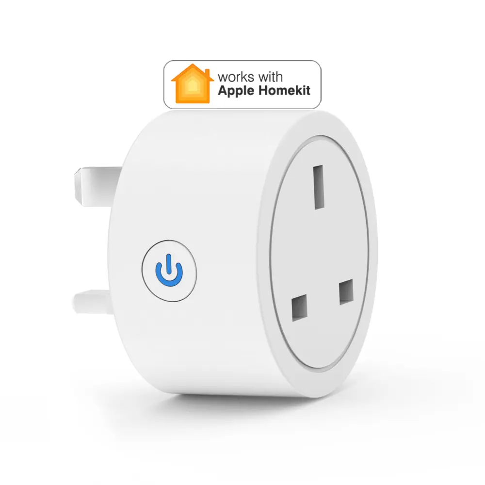 Soket Kit Homekit Apple 16A 20A, WIFI Outlet Plug Inggris pintar dengan Monitor energi kompatibel dengan Amazon Alexa