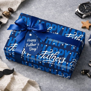 Papel de Regalo Azul Feliz Día del Padre Original - Product Image 3