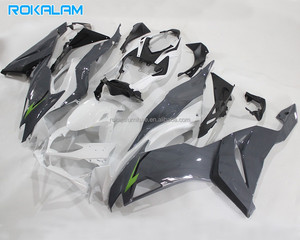 Kit de Carenado Gris Blanco para <span class=keywords><strong>Kawasaki</strong></span> Ninja <span class=keywords><strong>ZX6R</strong></span> 2019 <span class=keywords><strong>2020</strong></span> 2021 2022, ZX-6R <span class=keywords><strong>636</strong></span> 19 20 21 22 ZX636, Juego de Carenado ABS de Posventa - Product Image 1