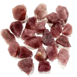 Pierre naturelle de guérison Reiki, 50 échantillons de Quartz minéral Rose, cristal brut rouge fraise pour décoration