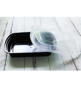 HACAMY Contenedor de Almacenamiento de Alimentos Plástico PP Negro Desechable con Tapa Sellada de Plástico Moldeado por Inyección Ecológico Apto para Microondas - Product Image 1