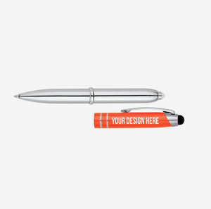 Stylo Bille et Stylet 2-en-1 en Métal avec Lumière LED, Format de Poche, pour Écrans Tactiles – Vente en Gros pour Événements Corporatifs et Cadeaux - Product Image 4