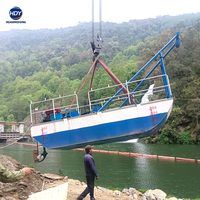 Petit dragueur de sable fluvial avec pompe à aspiration à jet, bateau ponton démontable sans soudure pour sites d'extraction de sable en Afrique éloignée