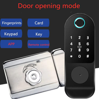Serrure de porte intelligente extérieure Tuya WiFi IP65 étanche en alliage d'aluminium avec déverrouillage par empreinte digitale, mot de passe et carte, serrure de jante intelligente Ttlock