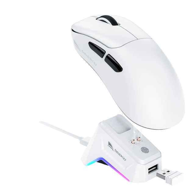 SMAILWOLF M5 Three-Mode Wireless Lightweight Gaming Mouse PAW311 RGB Magnetic Charging Socket Alibaba Gaming Mouse