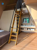 Villa Modulaire de Luxe en Acier Léger, Conteneur Extensible en Forme de A, Villa Compacte avec Façade Entièrement Vitrée pour Hébergement de Vacances, Panneaux SIP, Airbnb