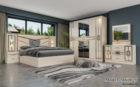 Ensemble de chambre à coucher économique de style turc, complet, avec lit king size, rangement intégré, cadre en bois, mobilier de chambre moderne