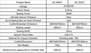 DZ-300/F Single Chamber Electric Vacuum <b>Sealer</b> Machine for <b>Food</b> Meat Fruit Vegetables-for Foil Film - Product Image 2