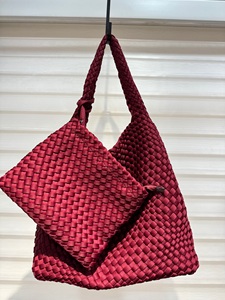 新入荷卸売カスタマイズAncoraレッドトートバッグ織りナイロンハンドバッグ女性用高級財布とハンドバッグ - Product Image 5