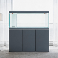 Aquarium rectangulaire en verre de 150 gallons, aquarium moderne avec pompe, filtre et support LED pour salon