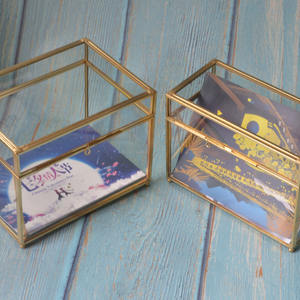 Boîte de présentation en verre biseautés transparent, 4x6, pour garder vos invités, avec couvercle en verre plat et biseautés, boîte en verre transparent avec couvercle <span class=keywords><strong>photo</strong></span> - Product Image 4