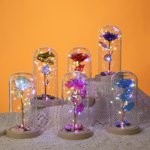 La belle et la bête Rose dans un dôme en verre papillon cadeaux pour la fête des mères Light Up Rose éternelle - Product Image 1