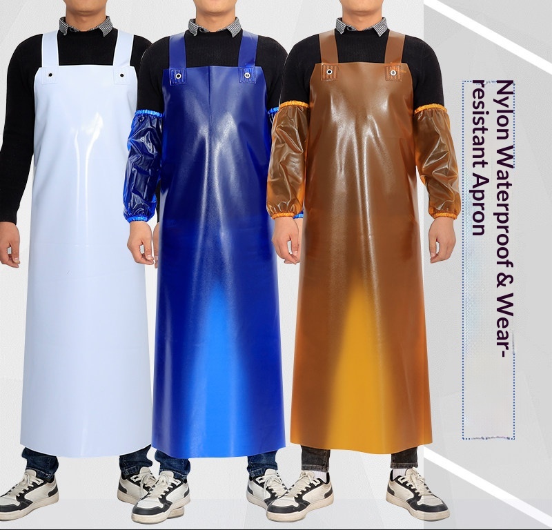 ผ้ากันเปื้อนสีเขียว กันน้ำ ทนทานต่อการสึกหรอ