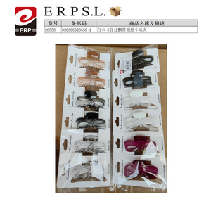 Pinzas para el Cabello con Lazo Fluido de Cartulina Blanca de 6 cm, Colores Surtidos, Paquete de 12 - Product Image 2