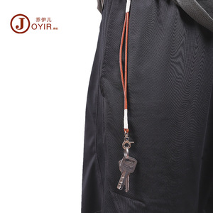 Joyir Genuine <b>Leather</b> Keychain Lanyard Oval Shape Durable <b>Key</b> Pendant Gift - Product Image 2