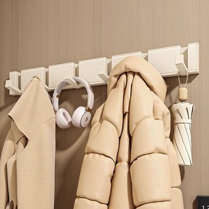 <b>Wall</b> Mounted Coat <b>Hooks</b> Self Adhesive Rectangle Shape For Entryway And Bathroom Door Use - Product Image 1