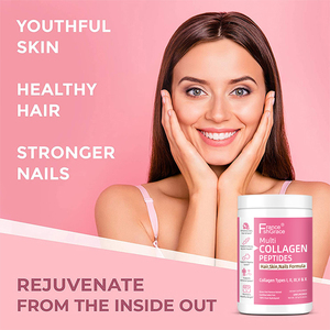 Péptidos de Colágeno Multi Tipo I, II, III, V, X en Polvo con Vitamina C, Apoya la Salud de la Piel, Cabello y Uñas - Product Image 4