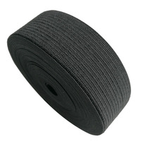 Vente en gros Élastique large et plat en polyester noir et blanc pour la couture Accessoires de vêtement Bande élastique tricotée en caoutchouc hautement extensible