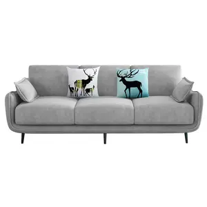 Nhà Máy Giá Rẻ Vải Phòng Khách Sofa Set Thiết Kế Couch Với Ottoman