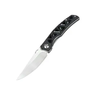 Ergonomic friendly design G10 handle folding blade knife outdoor pocket knife