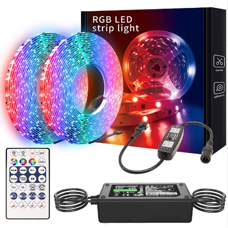 Striscia LED DC12V 5m striscia luminosa a LED flessibile RGB 5050 TV luce di sfondo Smart Music APP Led Strip Light