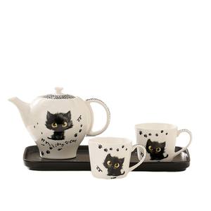 Service à thé en céramique, coffret cadeau mignon, design élégant pour Instagram, ensemble théière pour le thé de l'après-midi - Product Image 1