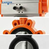Vanne papillon pneumatique à joint wafer CF8 en acier inoxydable 304, double action, joint souple EPDM, ANSI 150LB DN40-DN1200, personnalisable OEM