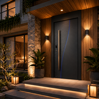 Portail de Sécurité Moderne en Alliage d'Aluminium de Luxe pour Villa, Jardin, Allée d'Entrée, Porte Coulissante ou Battante Extérieure Anti-Vol avec Grille