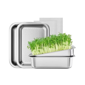 Vassoio per Semina Idroponica in Acciaio Inox 304 Rettangolare per Erba Gatto, Scatola per Vivaio e <span class=keywords><strong>Balcone</strong></span> - Product Image 1