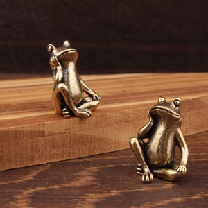 Figura de rana pensativa, decoración en miniatura de latón, adorno para el hogar, oficina, escritorio - Product Image 1