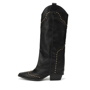 2023 été bout pointu goujons cowgirl bottines mollet plus large dames bottes d'équitation - Product Image 3