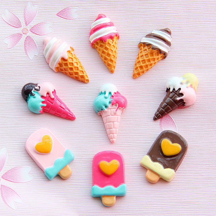 New large resin ice cream DIY mobile phone shell earrings patch summer jewelry accessories