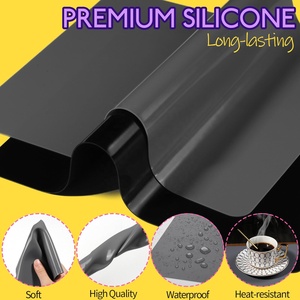 Tapis en silicone 29,7x21,0 cm (11,75x8,25 pouces) de qualité alimentaire pour le calandrage de moules en résine, l'artisanat en argile et les tapis de jeu - Gris foncé/Noir - Product Image 5