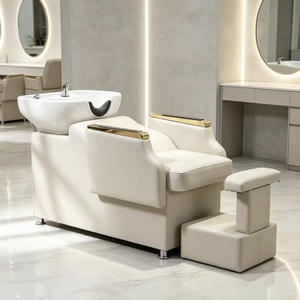 High End Custom Color Barbershop Salon Furniture Comfortable Head Spa <b>Shampoo</b> Chairs With Ceramic Bowl <b>for</b> <b>Hair</b> Salon SPA - Product Image 1