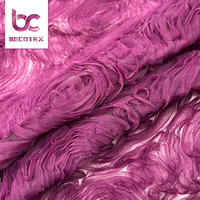 Tissu de dentelle de haute couture en tulle brodé floral 3D 100% polyester 2026
