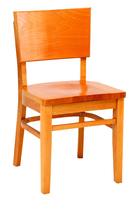Chaises de salle à manger en bois massif en gros avec sièges en cuir véritable, dotées d'un design à dossier en échelle pour les restaurants