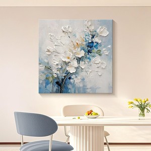 Hand Painted Oil <b>Painting</b> Abstract Floral Art 3D Textured Wall Art <b>For</b> Living Room Bedroom Entryway - Product Image 1