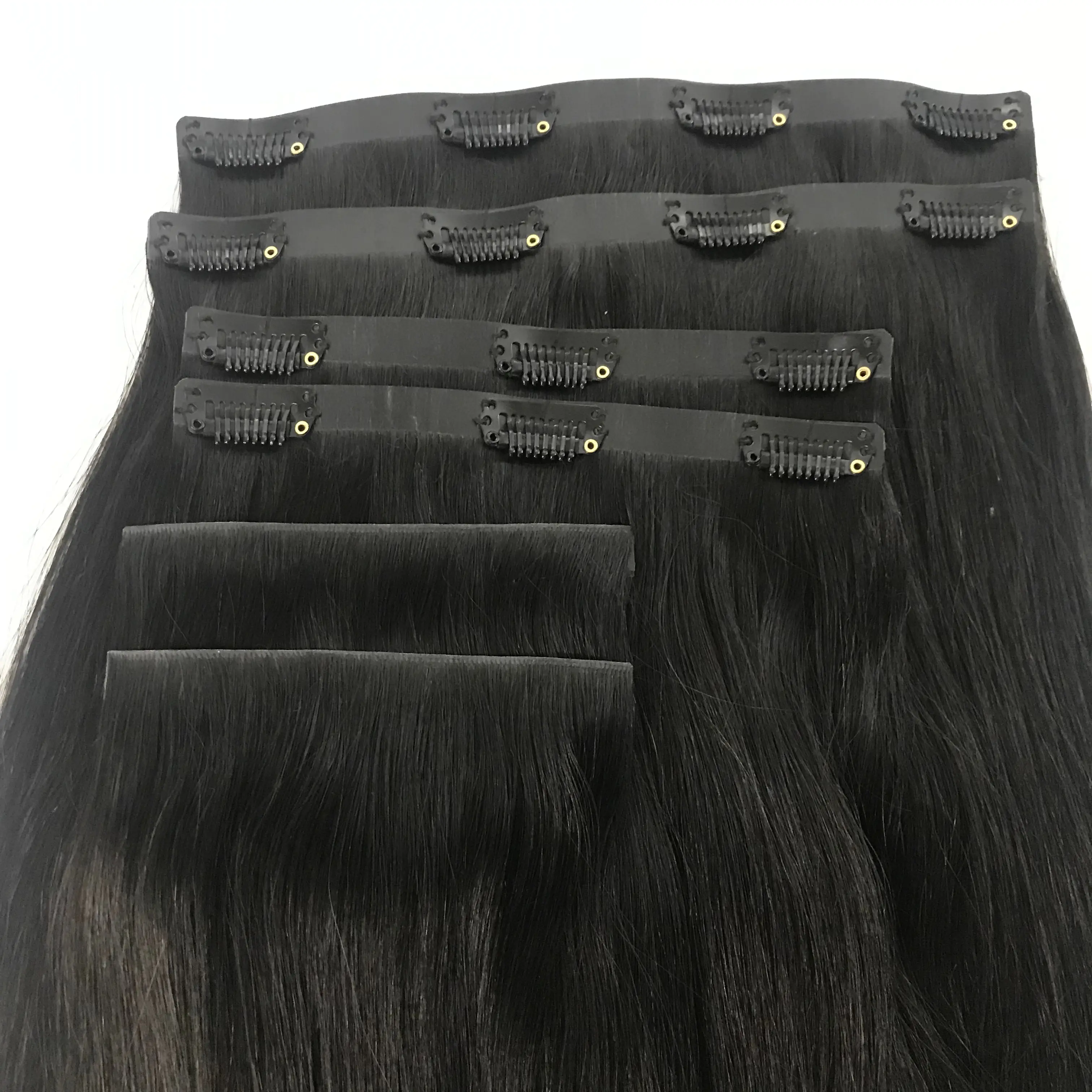 2024 hot selling top quality in stock invisible clip ins seamless clips in natural hair extension human dubai middle east