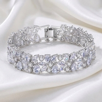 Bracelet manchette large en laiton et zircon de luxe, tendance pour femme, idéal pour mariage, fiançailles, bijoux de mode, cadeau de mariage - Collection 2026