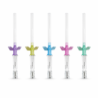 Set de perfusion vétérinaire à ailettes, cathéter IV FEP avec ailettes fixes, aiguille papillon pour animaux 18G 20G 22G 24G 26G pour hôpital vétérinaire