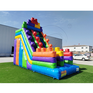 Factory Wholesale Colorful Building Blocks Inflatable Dry <b>Slide</b> Commercial Heavy-duty PVC Inflatable <b>Slides</b> for Rental Events - Product Image 4