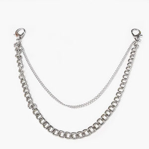 Double Layer Shrimp Buckle <b>Waist</b> <b>Chain</b> Zinc Alloy Hip Hop Decorative Pants <b>Chain</b> Accessory For Daily Wear - Product Image 3